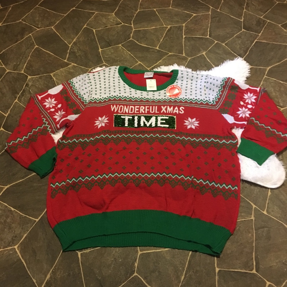 Ugly Christmas Sweater Wonderful XMas Time/Wine